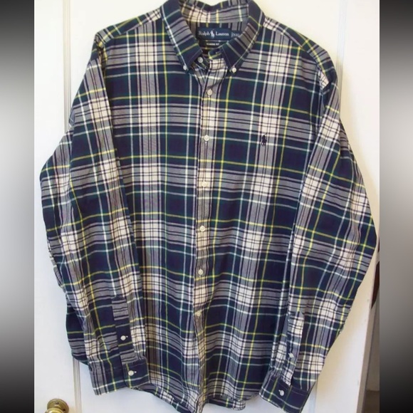 POLO Ralph Lauren Men's Gordon Tartan Oxford Cloth Button Down Shirt - Sz L - Picture 5 of 5